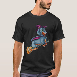 Camiseta Halloween Dachshund Witch Graciosa disstume miedo
