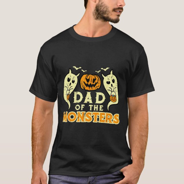Camiseta Halloween Dad Of Monsters Funny Family Costume Pap (Anverso)