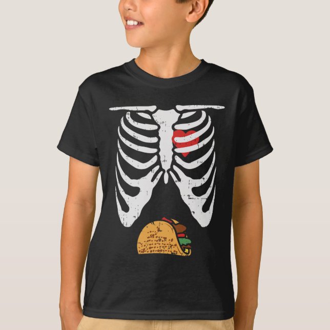 Camiseta Halloween Dad Skeleton Taco Belly Fun Pregnancy Co (Anverso)