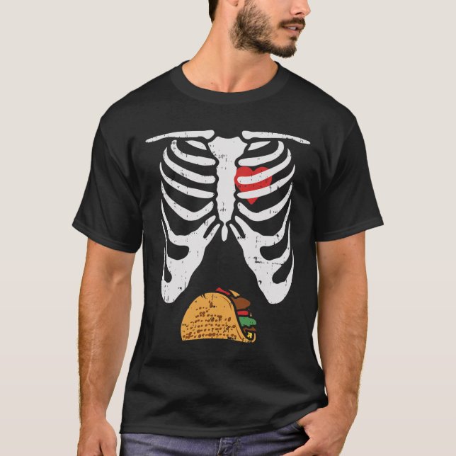 Camiseta Halloween Dad Skeleton Taco Belly Fun Pregnancy Co (Anverso)