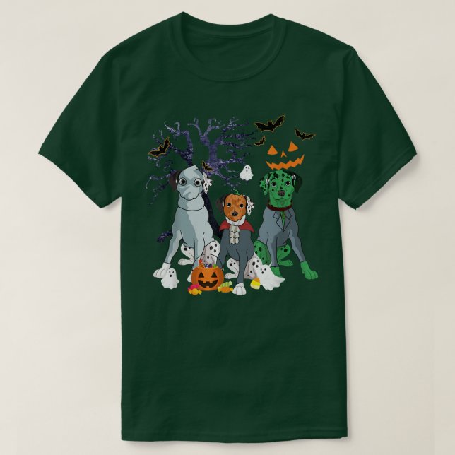Camiseta Halloween Dalmatian Dog Witch Scary Halloween Cost (Diseño del anverso)