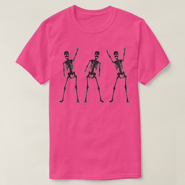 Camiseta Halloween Dance Forever Dancing Black Skeletons  (Diseño del anverso)