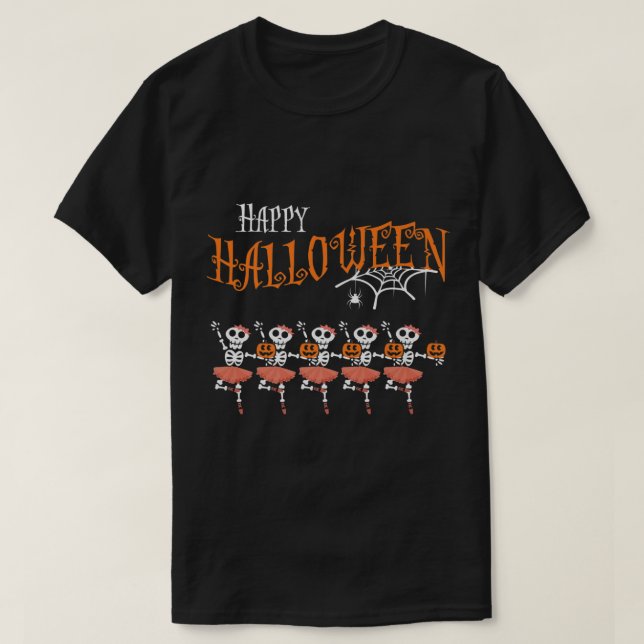 Camiseta Halloween Dancing Ballet Skeleton Ballerina Costum (Diseño del anverso)