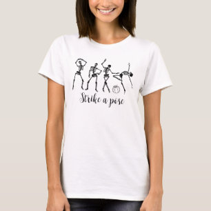 Camiseta Halloween Dancing Skeleton Strike A Pose Funny