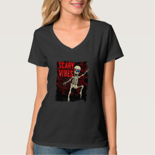 Camiseta Halloween Dancing Skull Scary Vibes Spooky