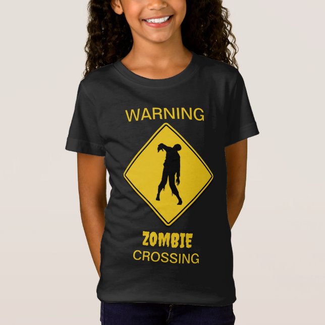 Camiseta Halloween de advertencia zombi (Anverso)