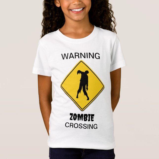 Camiseta Halloween de advertencia zombi (Anverso)