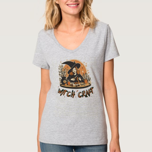 Camiseta Halloween de artesanía retro (Anverso)