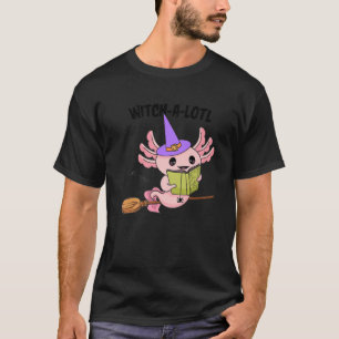 Camiseta Halloween de Axolotl espeluznante, Witch-A-Lotl Cu