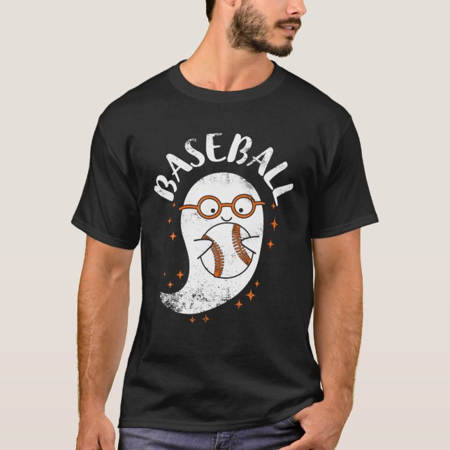 Camiseta Halloween de Béisbol divertido de Fantasma Cute Gh (Anverso)