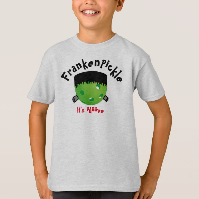 Camiseta Halloween de bolas de póquer - FrankenPickle - est (Anverso)