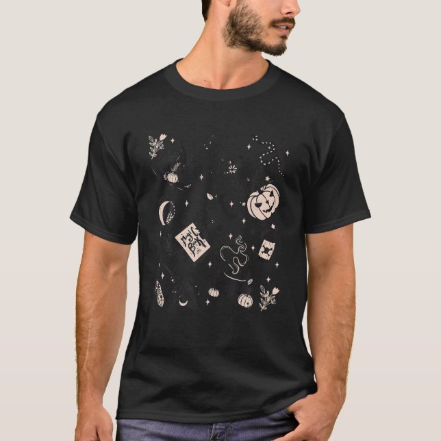 Camiseta Halloween de Bruja Cuta Retro (Anverso)