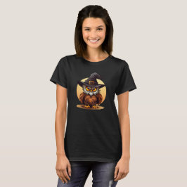 Camiseta Halloween de bruja de búho