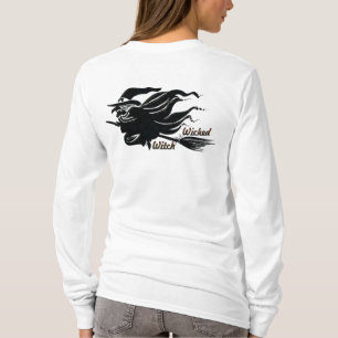 Camiseta Halloween de bruja malvada de gato negro