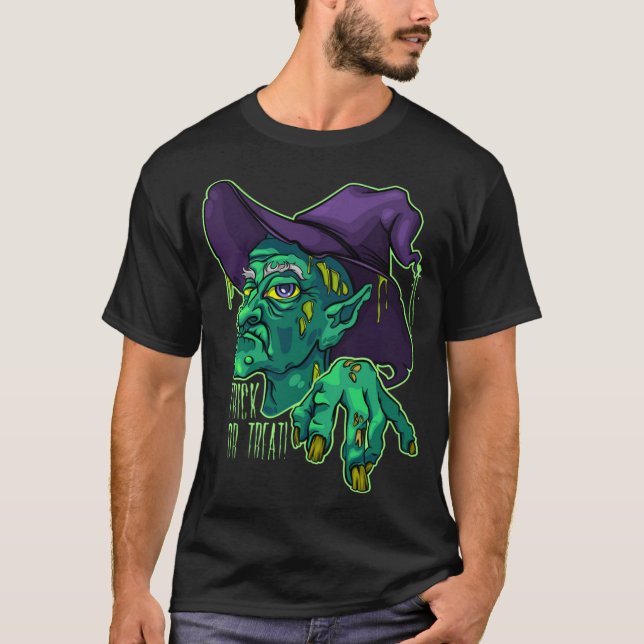 Camiseta Halloween de bruja vieja y temible (Anverso)
