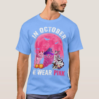 Camiseta Halloween De Brujas De Gato En Octubre Usamos Pech
