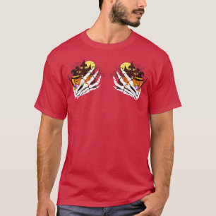 Camiseta Halloween de brujas de la casa de calabaza de esqu