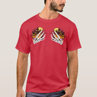 Camiseta Halloween de brujas de la casa de calabaza de esqu