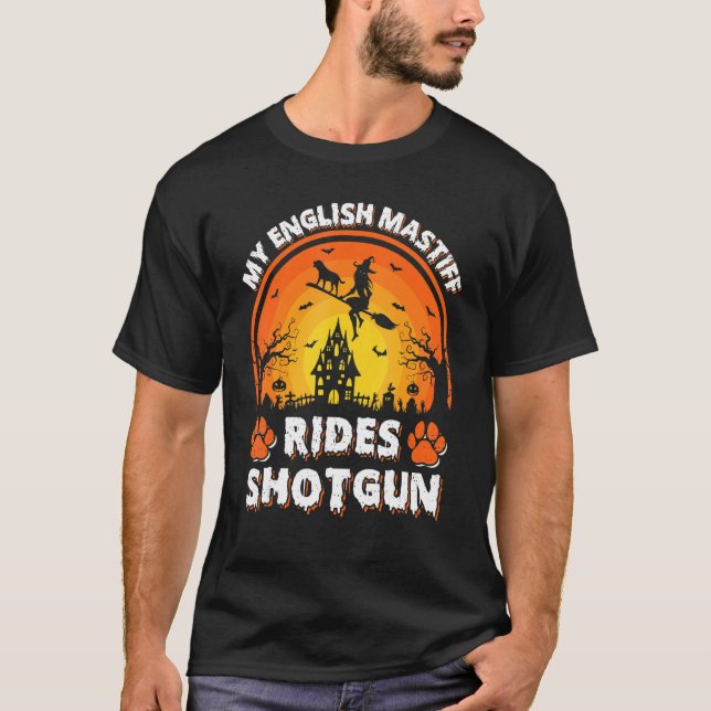 Camiseta Halloween de brujas de la travesía de perros de ma (Anverso)