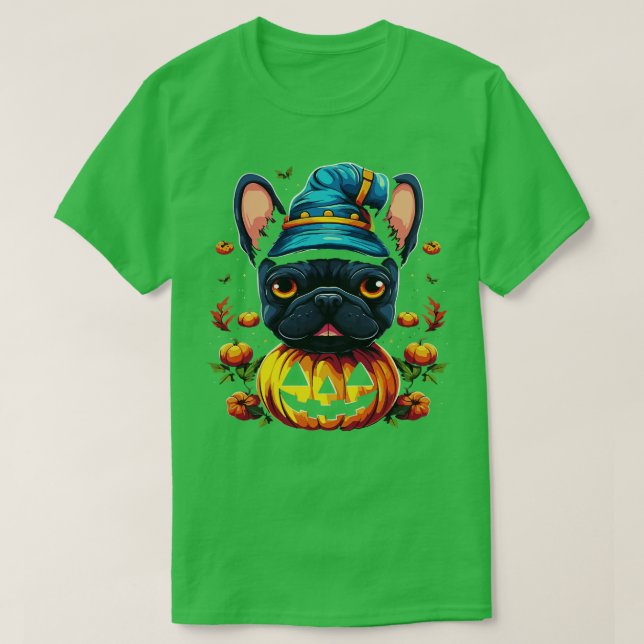 Camiseta Halloween de Bulldog Francés (Diseño del anverso)