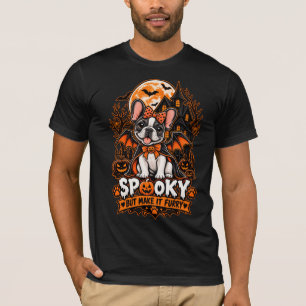 Camiseta Halloween de Bulldog Francés Peludo pero Divertido