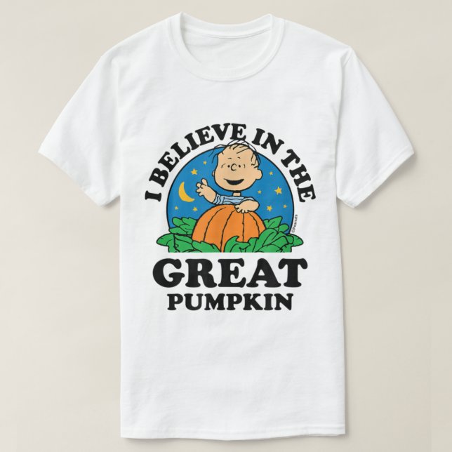 Camiseta Halloween de cacahuetes creo en la gran calabaza (Diseño del anverso)