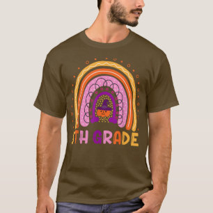 Camiseta Halloween de calabaza de arcoiris de quinto grado
