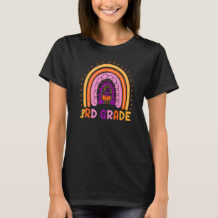 Camiseta Halloween de calabaza de arcoiris de tercer grado