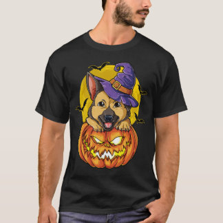 Camiseta Halloween de calabaza de pastor alemán