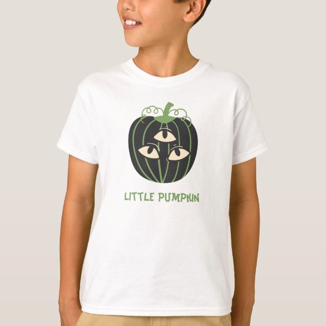 Camiseta Halloween de calabaza de tres ojos moderno (Anverso)