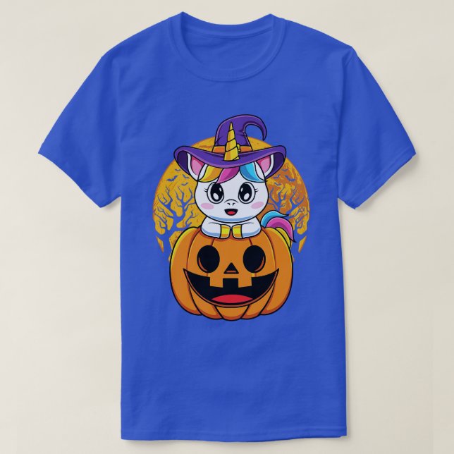 Camiseta Halloween de calabaza de U Lantern con unicornio (Diseño del anverso)