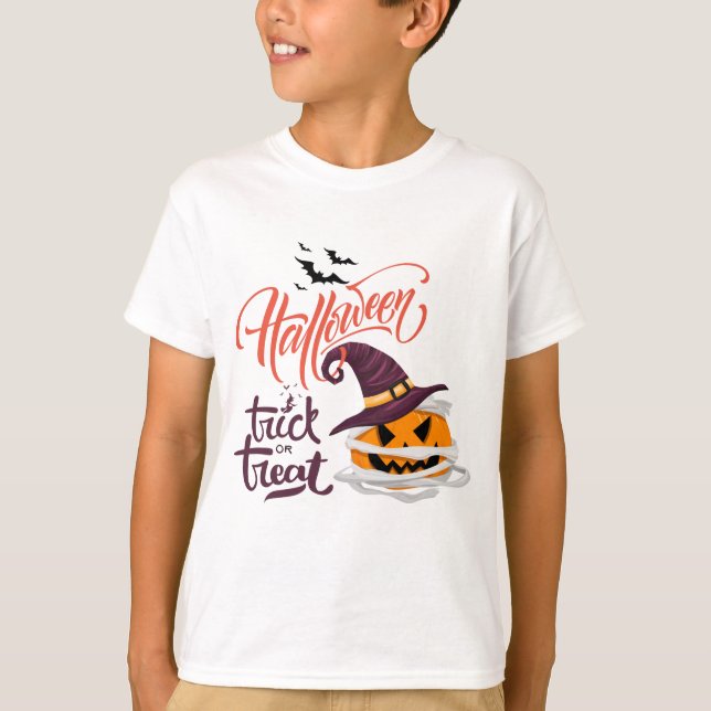 Camiseta Halloween De Calabaza Trick O Trek (Anverso)