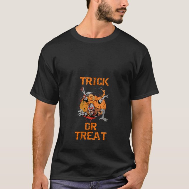 Camiseta Halloween de calabaza zombie V N (Anverso)