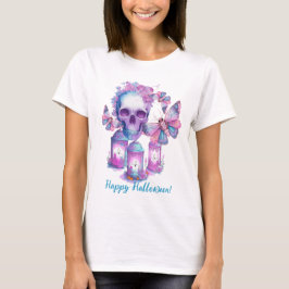 Camiseta Halloween de calaveras y polillas