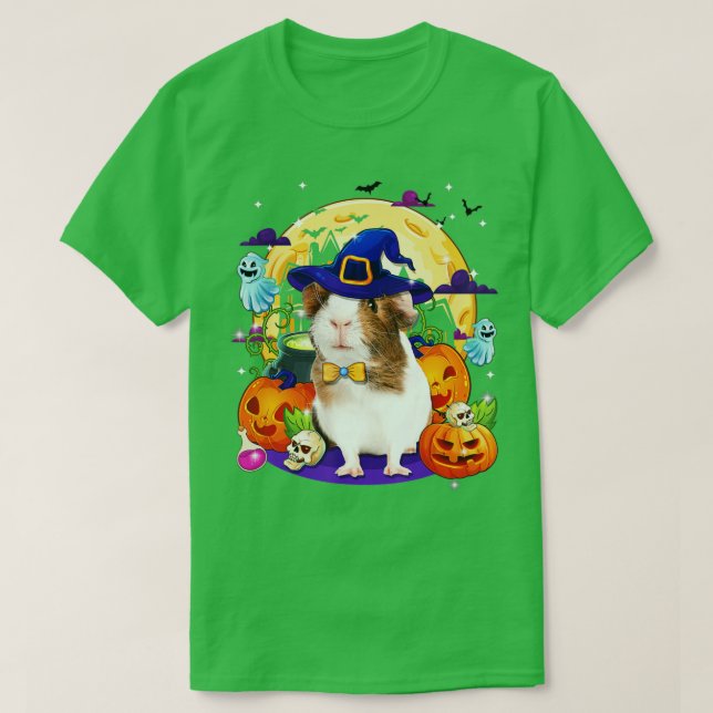 Camiseta Halloween de cerdo guineano con niños de calabaza  (Diseño del anverso)