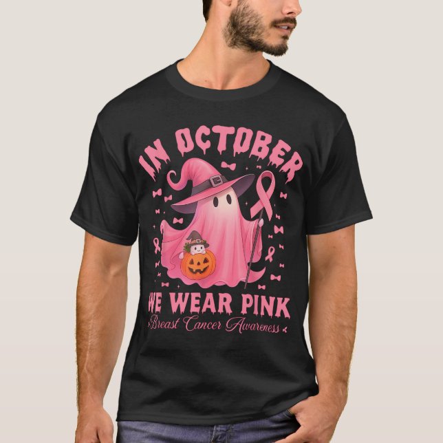 Camiseta Halloween De Conciencia Sobre El Cáncer De Mama En (Anverso)