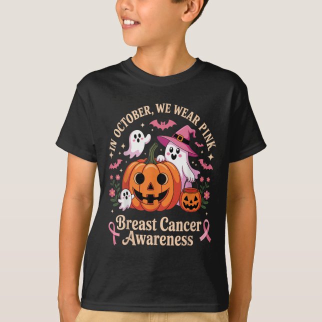Camiseta Halloween De Concienciación Sobre El Cáncer De Mam (Anverso)