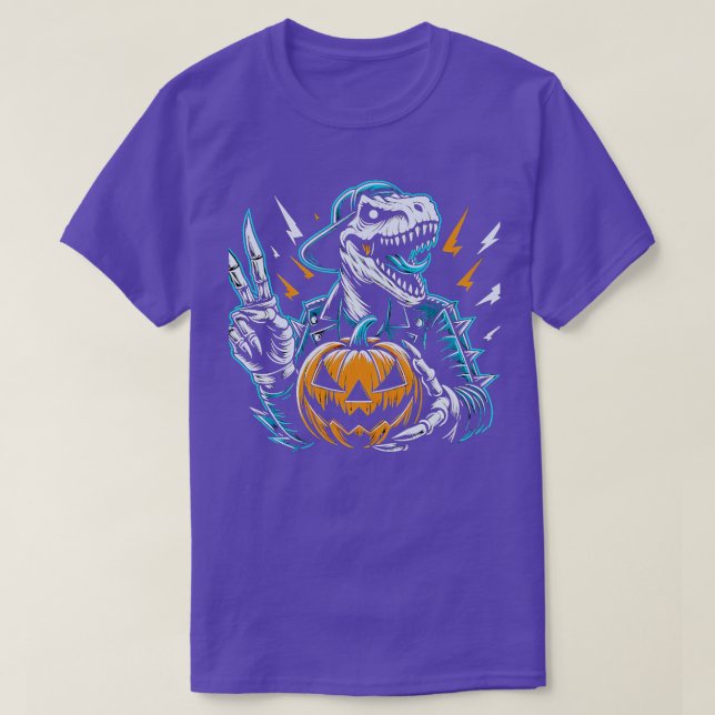 Camiseta Halloween de dinosaurios hippie dinosaurio tierno  (Diseño del anverso)