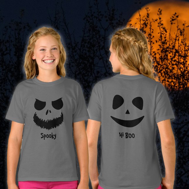 Camiseta Halloween de dos caras y dos caras espeluznantes (Subido por el creador)