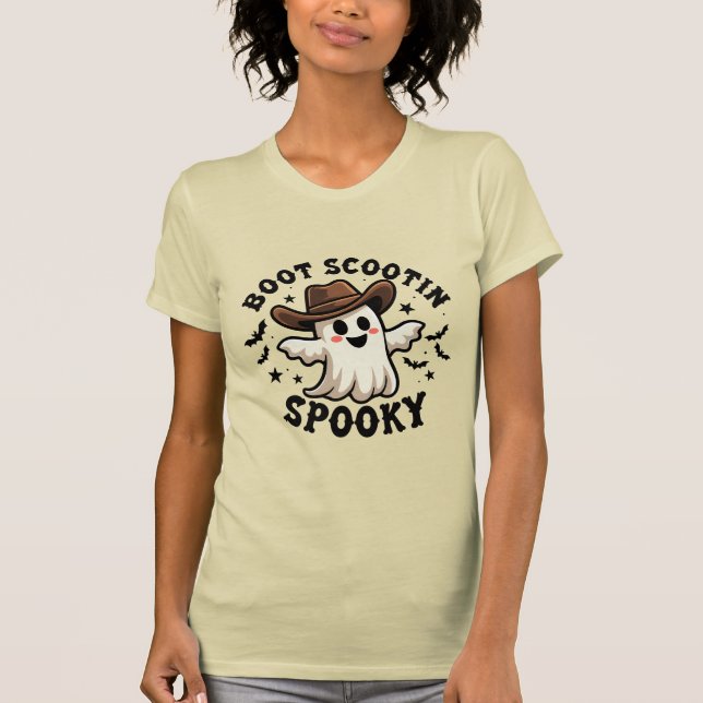 Camiseta Halloween de Fantasma Fantasma de Cowboy Scootin d (Anverso)