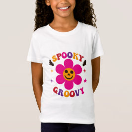 Camiseta Halloween de flor rosa espeluznante Groovy