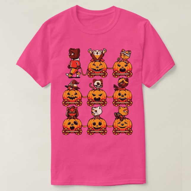 Camiseta Halloween de gato 9 vidas de Tobe Fonseca (Diseño del anverso)