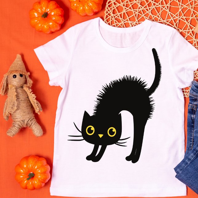 Camiseta Halloween de gato negro adorable (Subido por el creador)