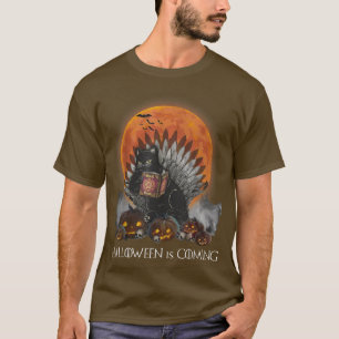 Camiseta Halloween de Gato Negro llega Gatito Gatito Gatito