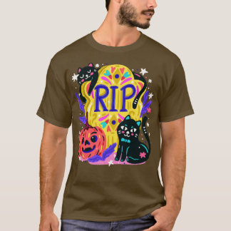 Camiseta Halloween de gatos emocionantes