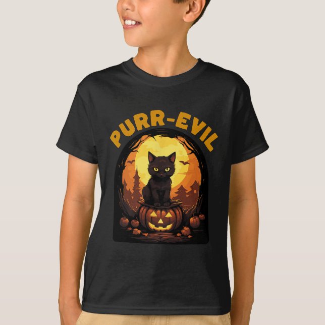 Camiseta Halloween de gatos perversos y perversos (Anverso)