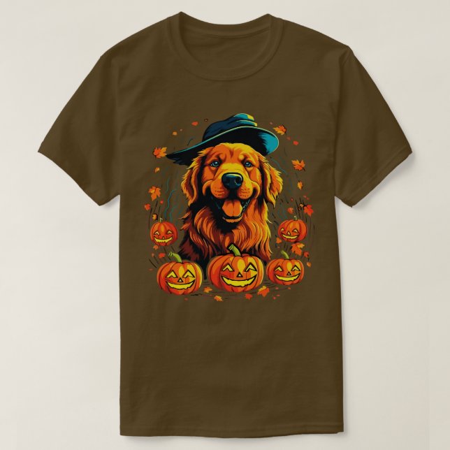 Camiseta Halloween de Golden Retriever (Diseño del anverso)