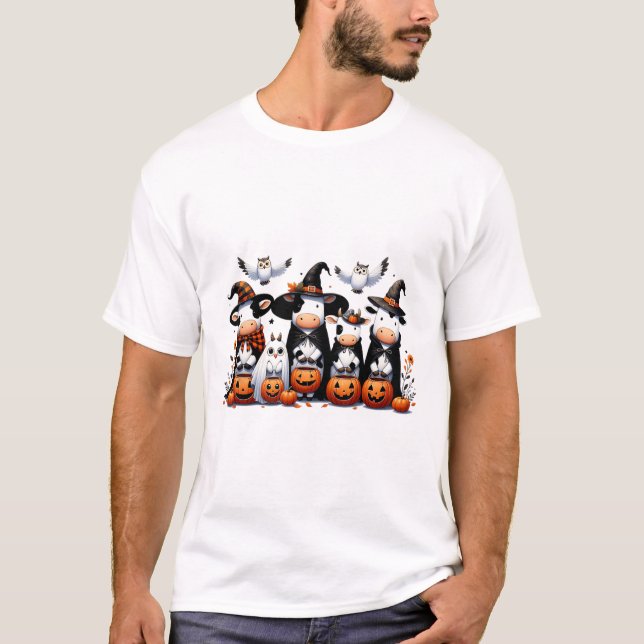 Camiseta Halloween de Halloween de lechuzas fantasma (Anverso)