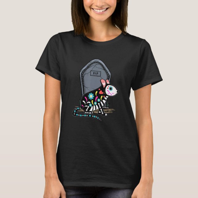 Camiseta Halloween De Hamster Skeleton Para Niño Chica (Anverso)