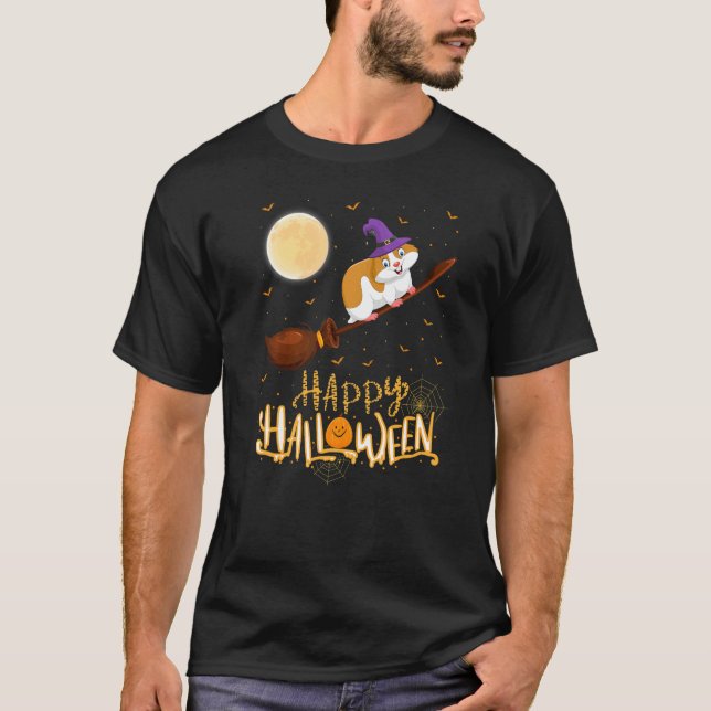 Camiseta Halloween de Hamster Witch Shotgun Hamster (Anverso)